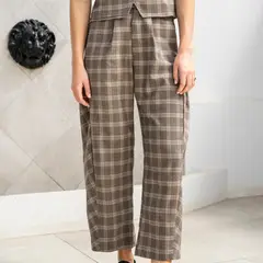 LUAU SHOES - Pantalón Cuadros Tiro Medio Mujer Luau