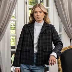 LUAU SHOES - Chaqueta Escocesa 100% Algodón Mujer Luau