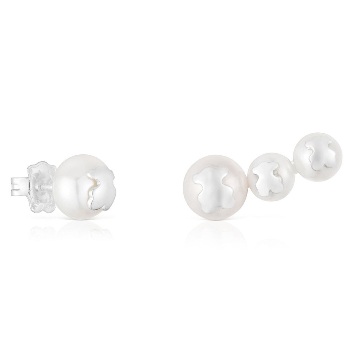 TOUS - Pendientes Triple Perla Y Plata Icon Pearl Tous