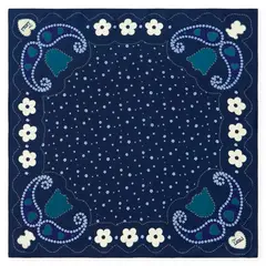 TOUS - Pañuelo Cuadrado Azul Marino Motifs Paisley