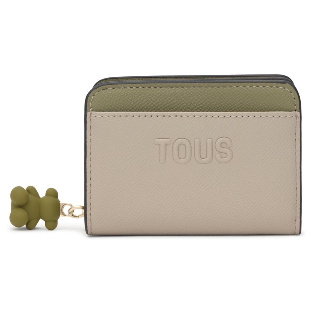 TOUS - Cartera Mediana Topo Verde Tous Doble Audree Saffiano