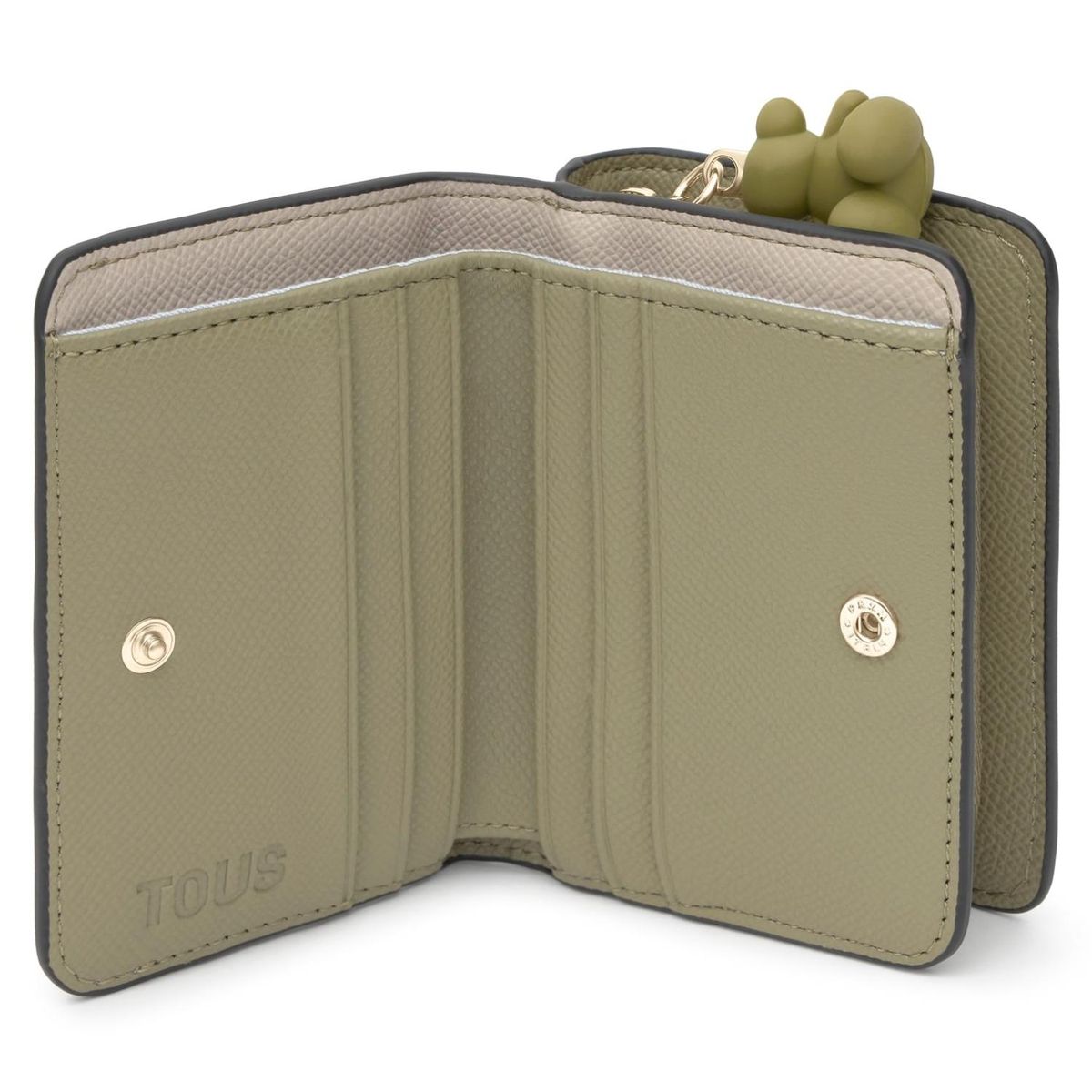 TOUS - Cartera Mediana Topo Verde Tous Doble Audree Saffiano