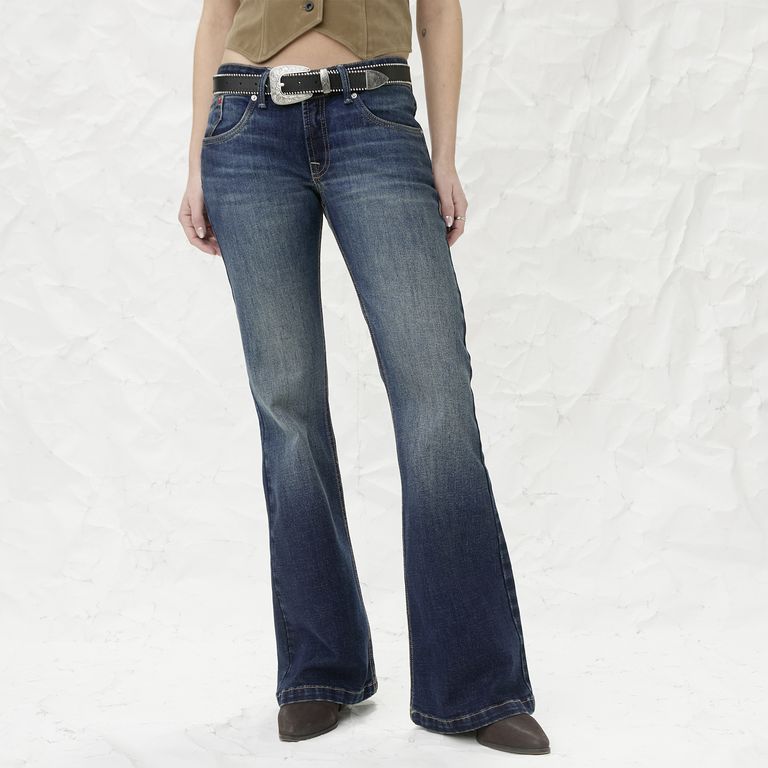 Jeans Flare Tiro Medio Mujer