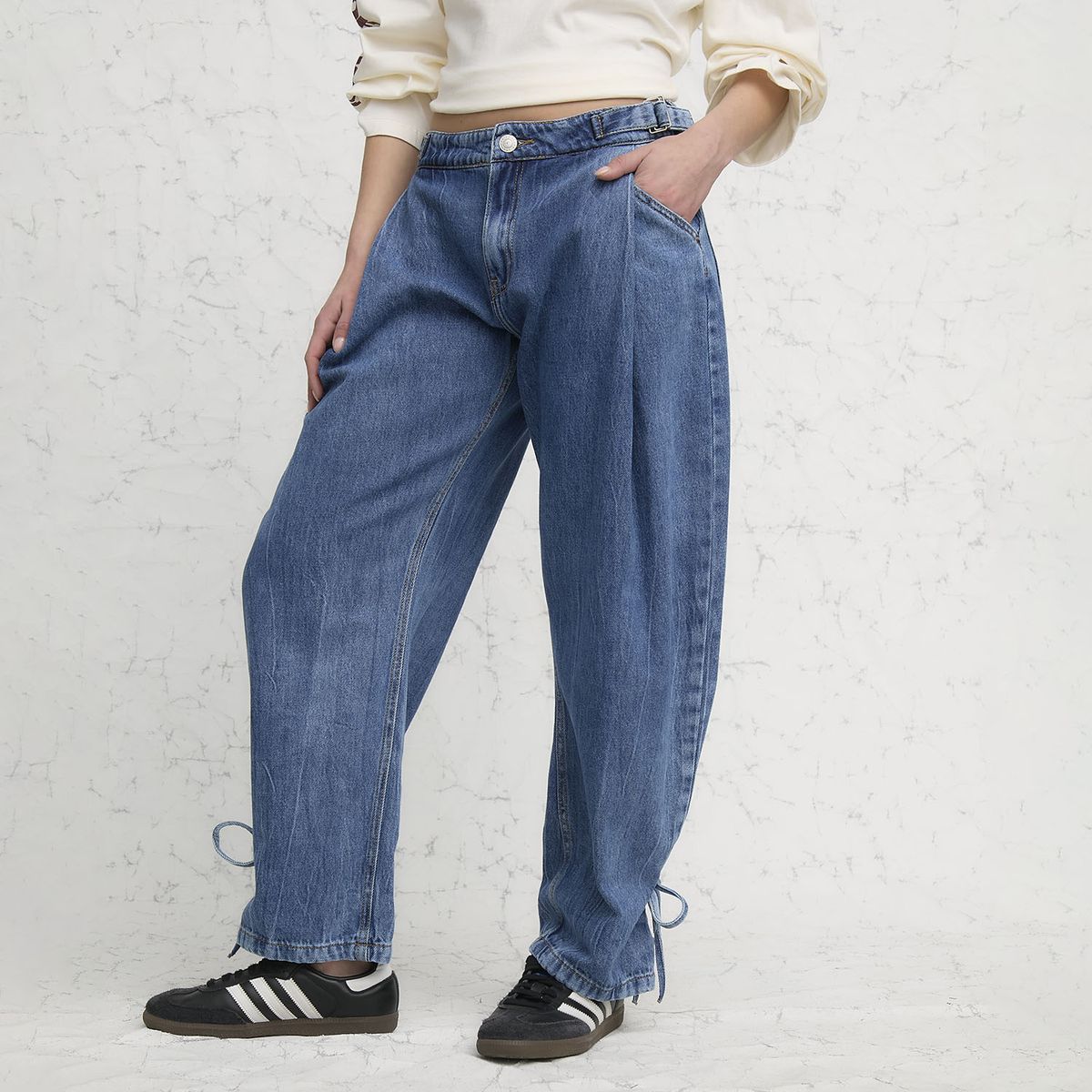AMERICANINO - Jeans Balloon Tiro Medio Mujer Americanino