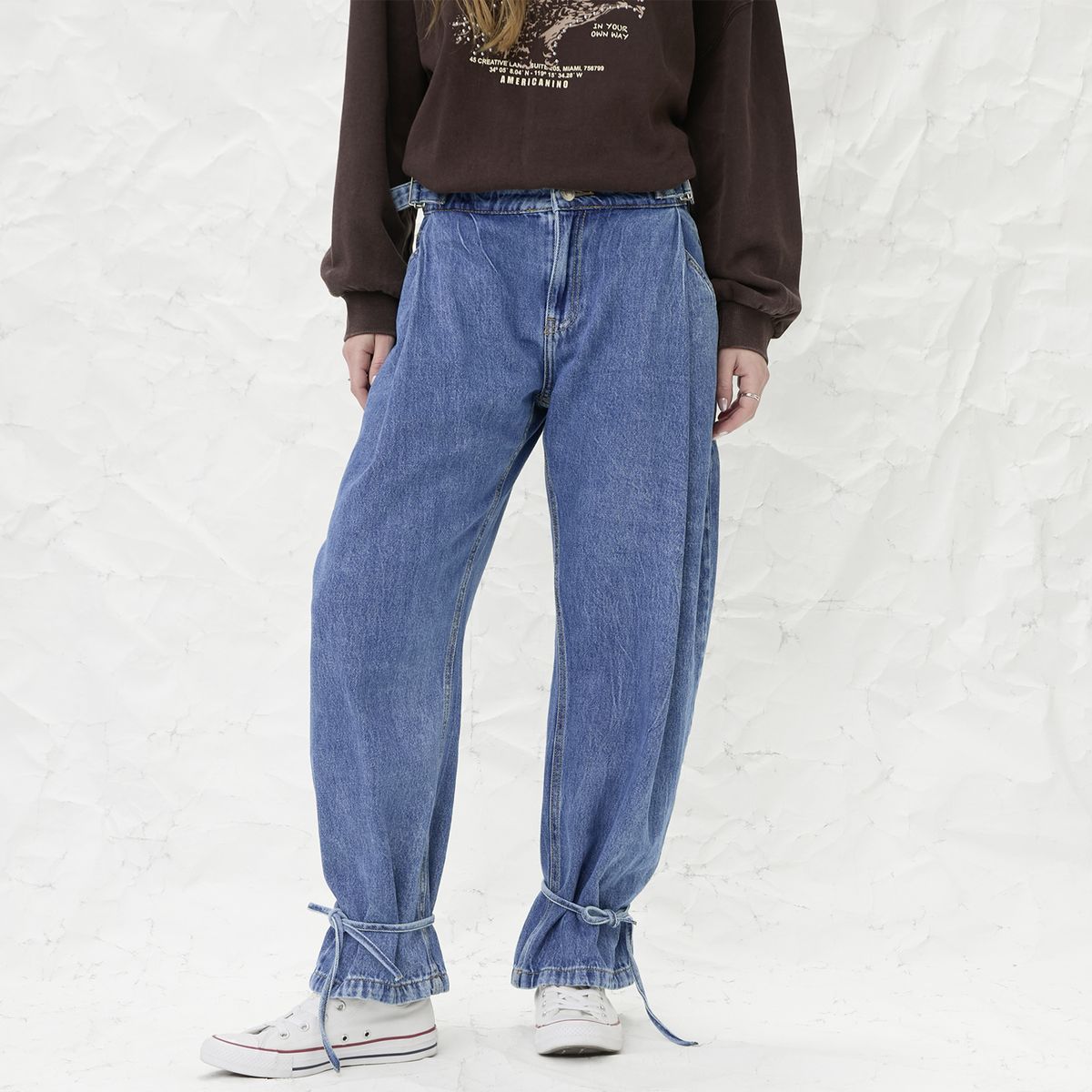 AMERICANINO - Jeans Balloon Tiro Medio Mujer Americanino