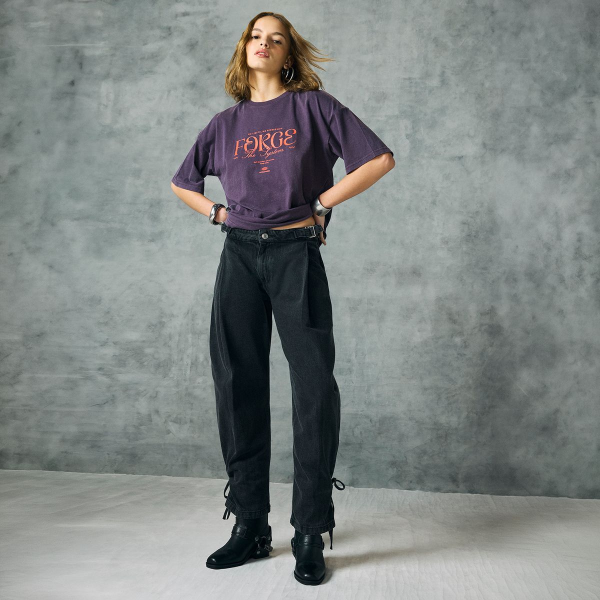 AMERICANINO - Jeans Balloon Tiro Medio Mujer Americanino