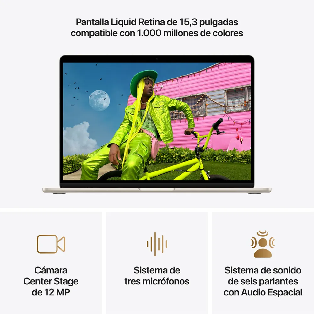 MacBook Air 15.3" (Chip M5 (10n CPU, 10n GPU), 16GB RAM) - Blanco Estelar / 512 GB, foto 5