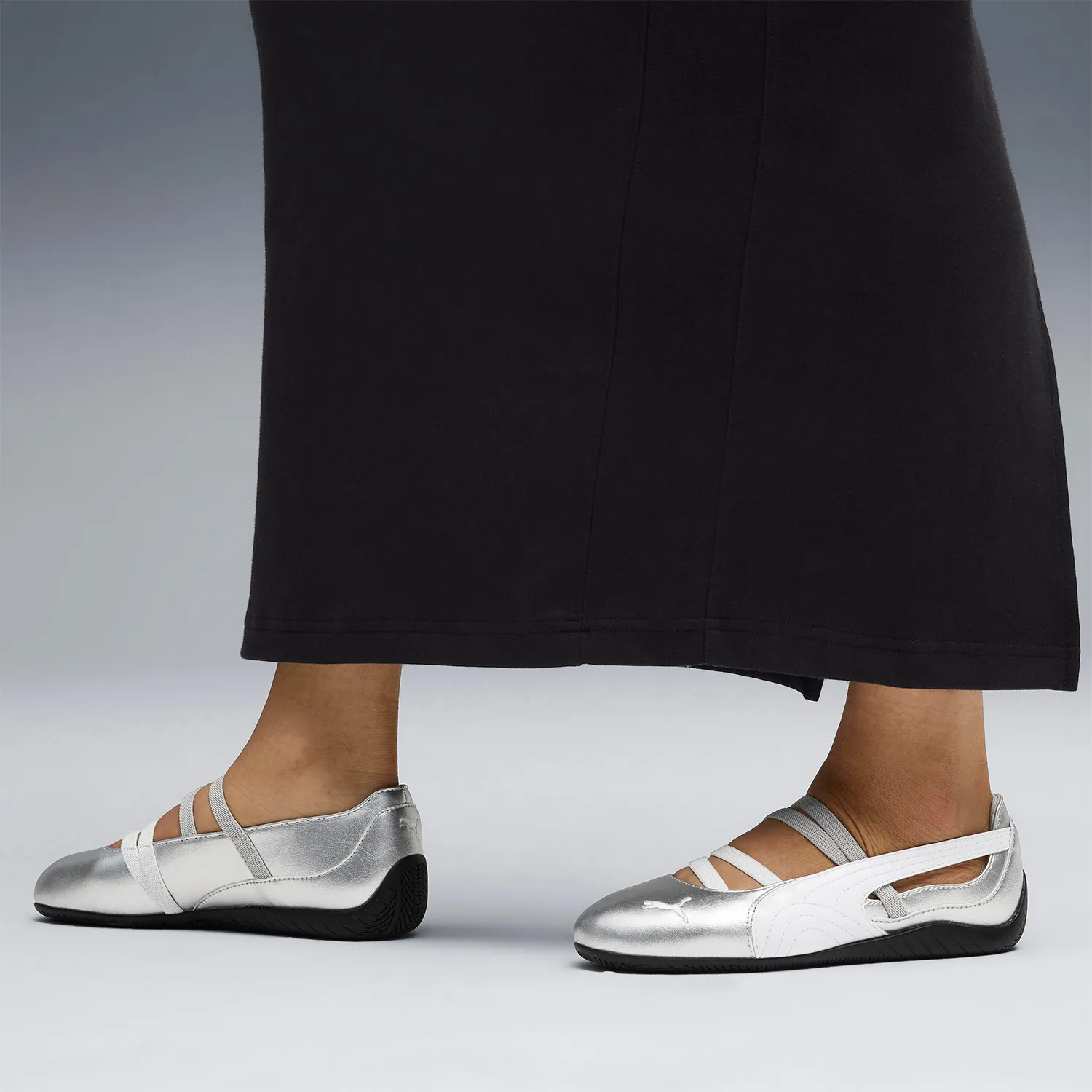 PUMA Speedcat Ballet Zapatilla Urbana Mujer Cuero Plateado Puma
