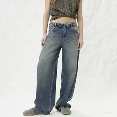 AMERICANINO - Jeans Tiro Medio Baggy Mujer