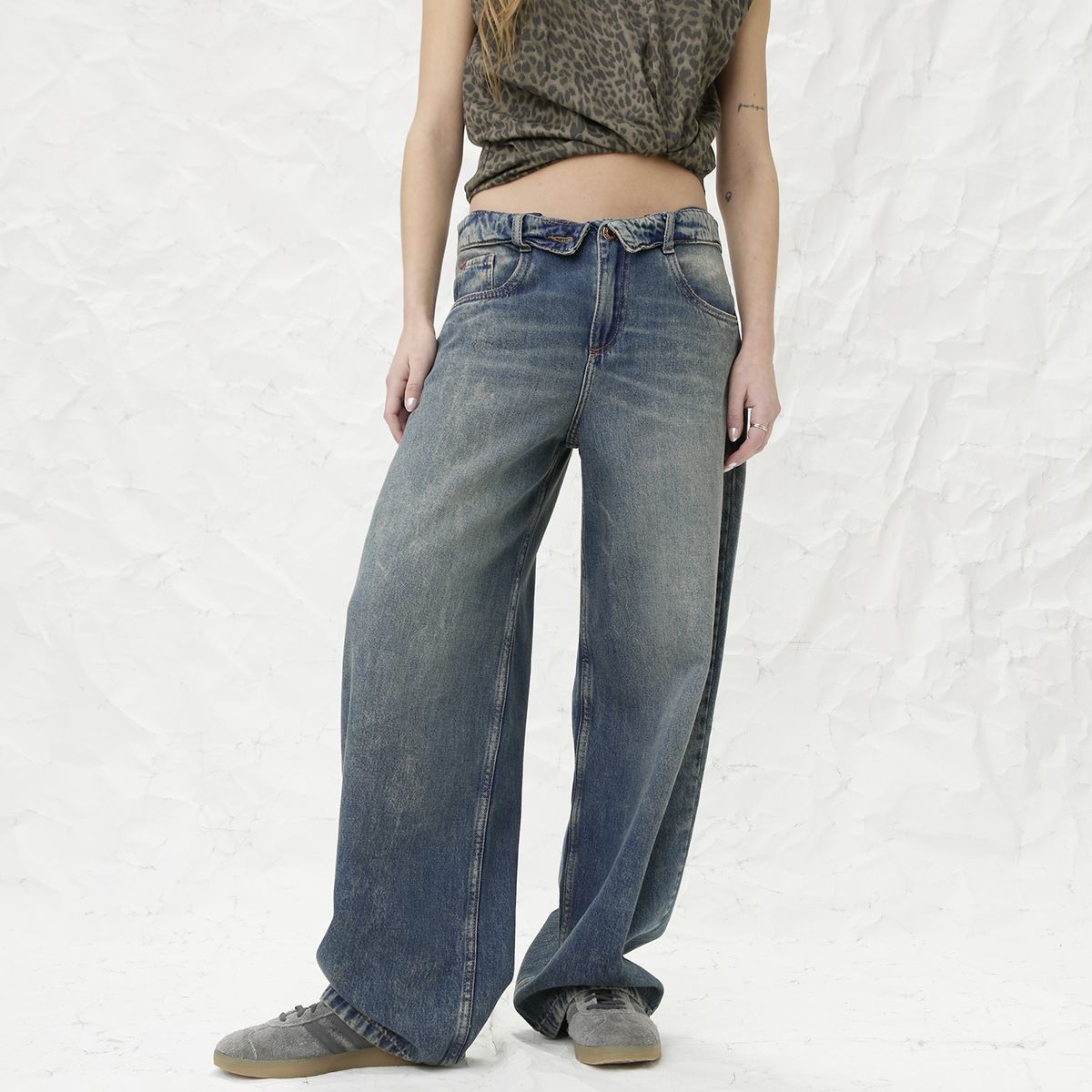 AMERICANINO - Jeans Tiro Medio Baggy Mujer Americanino