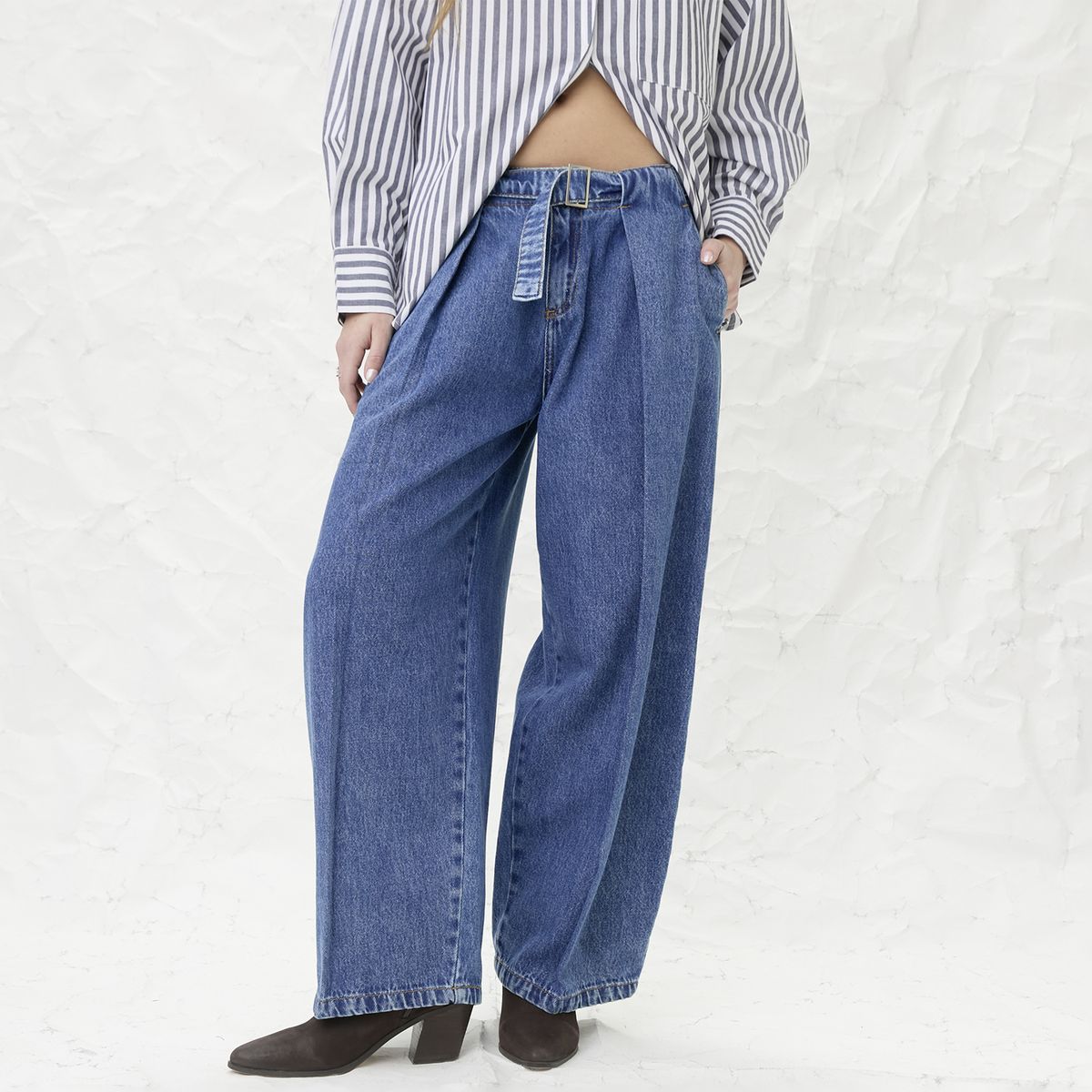 AMERICANINO - Jeans Tiro Medio Baggy Mujer Americanino