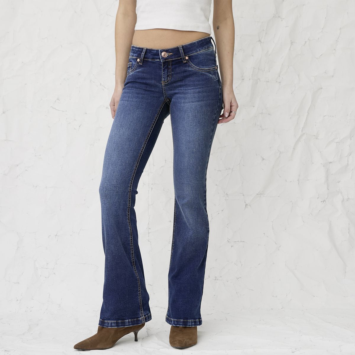 AMERICANINO - Jeans Tiro Medio Flare Mujer Americanino