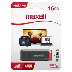 MAXELL - Pendrive 16GB Negro Rojo