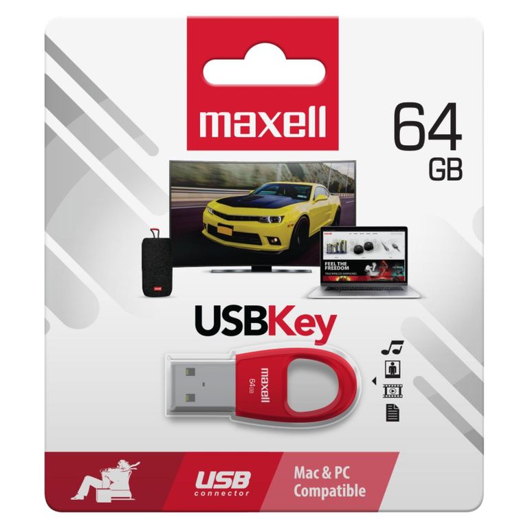 Pendrive Maxell Key 64Gb Red