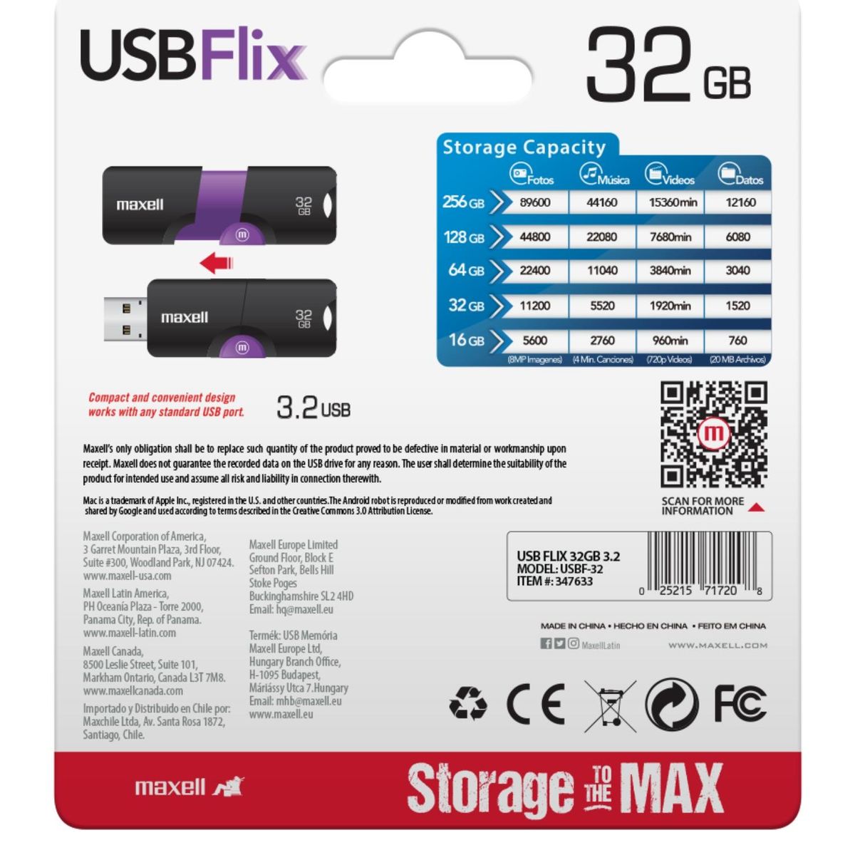 MAXELL - Pendrive Maxell 32GB Flix 3 2
