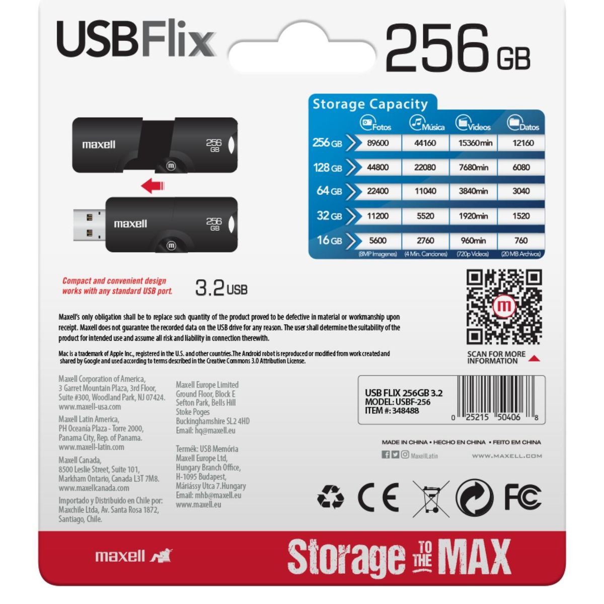 MAXELL - Pendrive Maxell 256GB