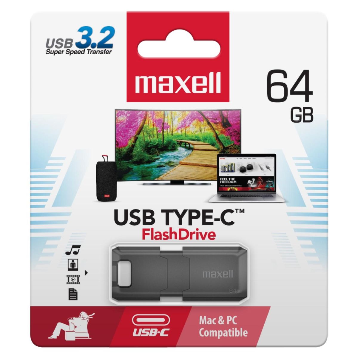 MAXELL - Pendrive Maxell Usb Tipo C 64Gb
