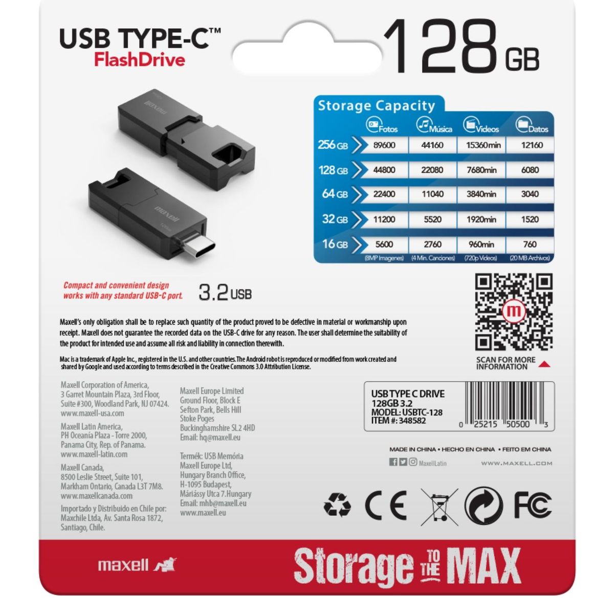 MAXELL - Pendrive Maxell Tip C 128GB 3