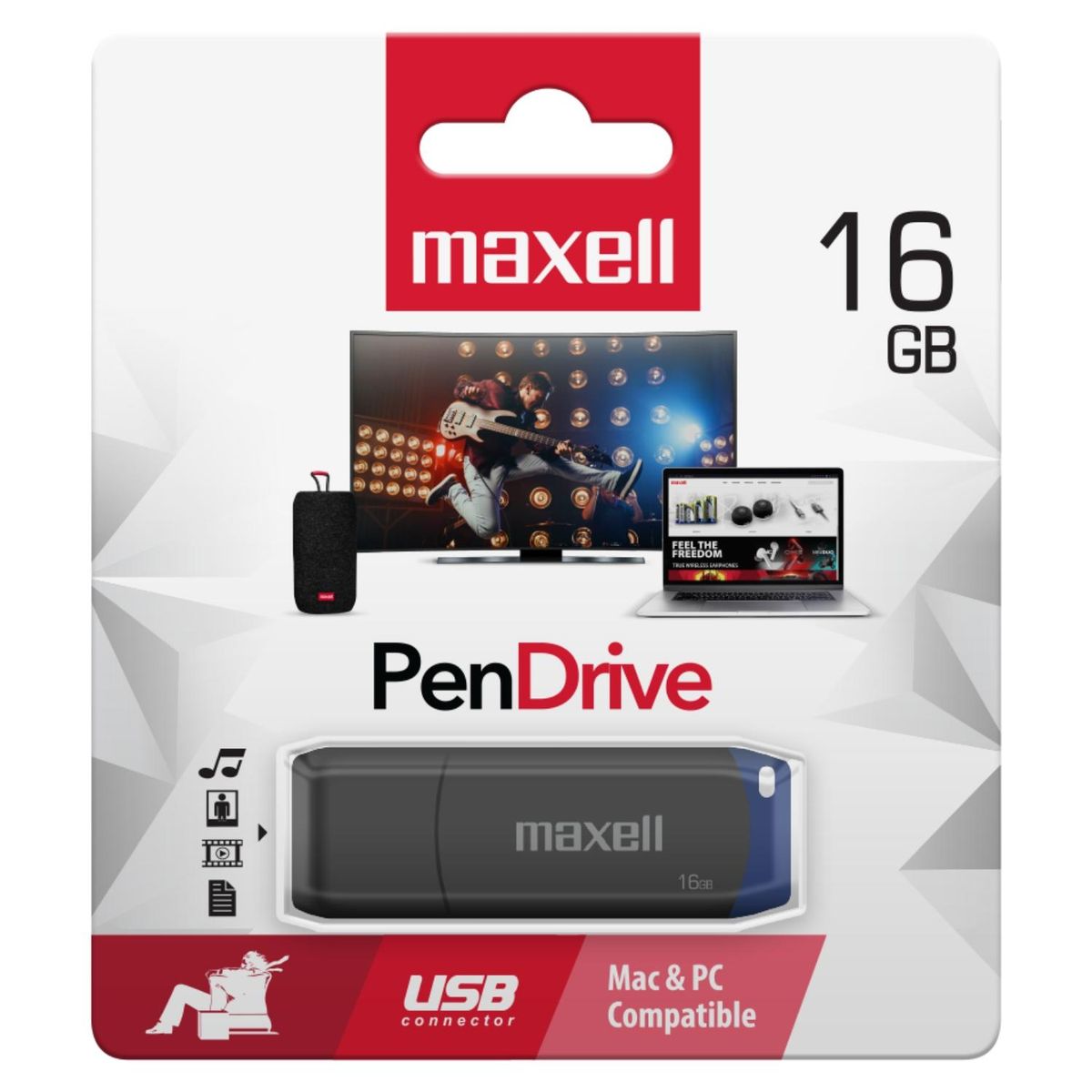 MAXELL - Pendrive Maxell 16GB Azul