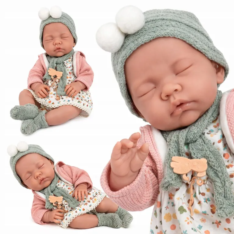 Muñeca Bebé Realista 40cm 12 Sonidos de Apego Blanco