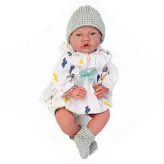 KIDSCOOL - Muñeca Bebé Realista 40Cm 12 Sonidos De Apego Beige
