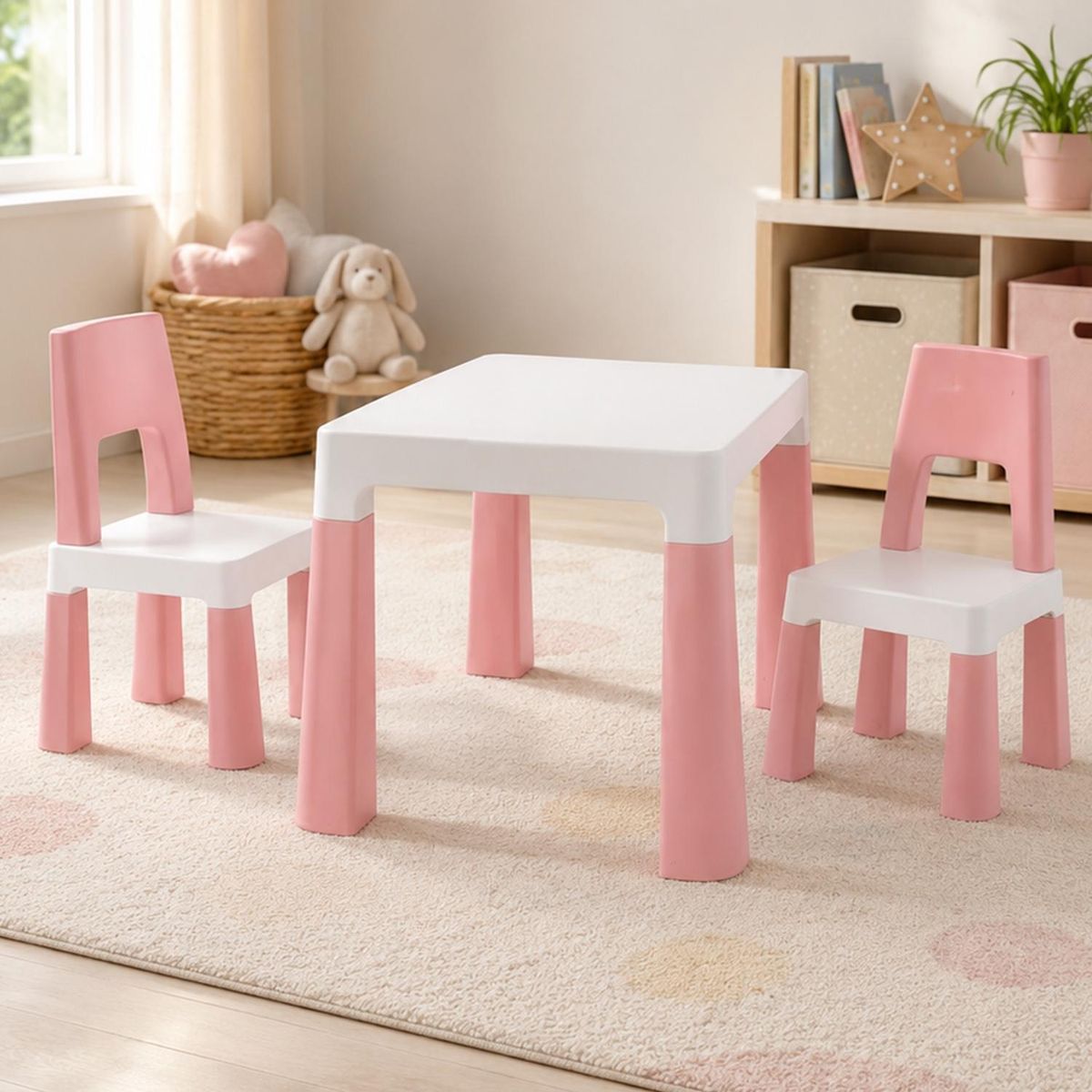 KIDSCOOL - Set Mesa Infantil Kidscool Con 2 Sillas Y Cajones - Rosado