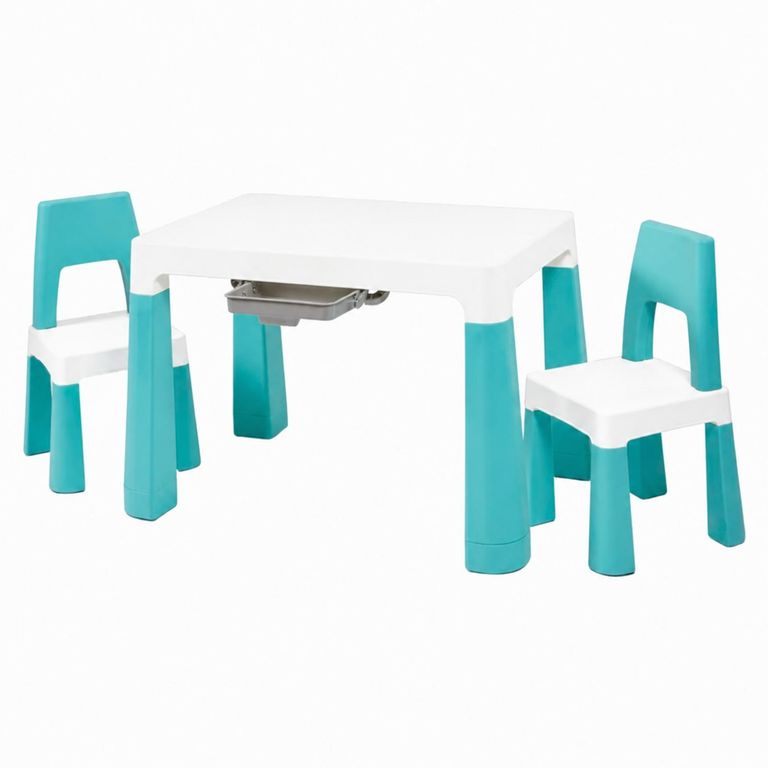 KIDSCOOL Set Mesa Infantil Con 2 Sillas Y Cajones - Verde