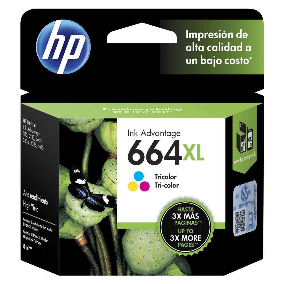 HP - Tinta Hp 664Xl Tricolor