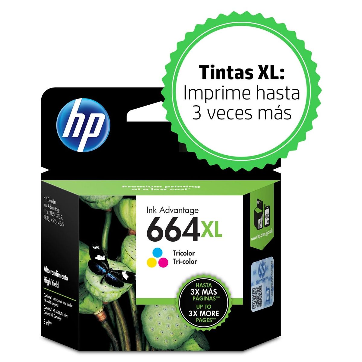 HP - Tinta Hp 664Xl Tricolor