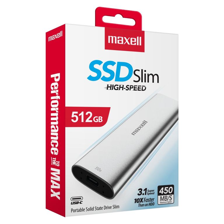 Disco Duro Externo Maxell SSD 512GB USB-C