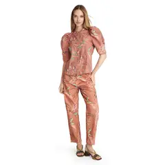 BASEMENT - Pantalón Tiro Alto Estampado Floral Mujer Sophie and Lucie x