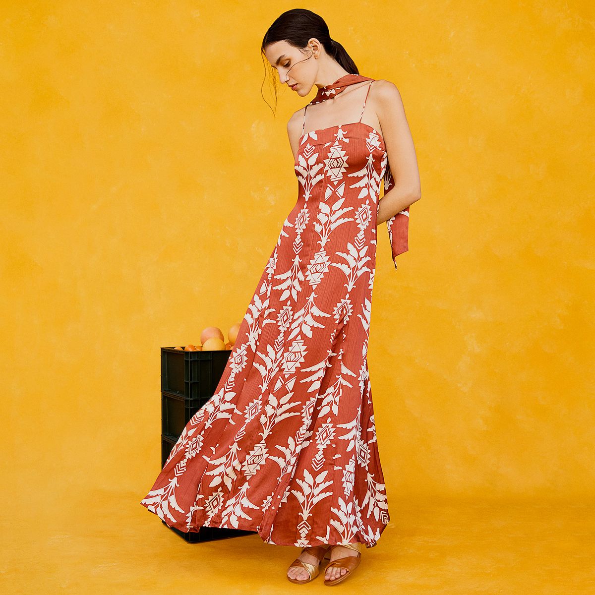 BASEMENT - Vestido de Fiesta Estampado Mujer Sophie and Lucie x Basement