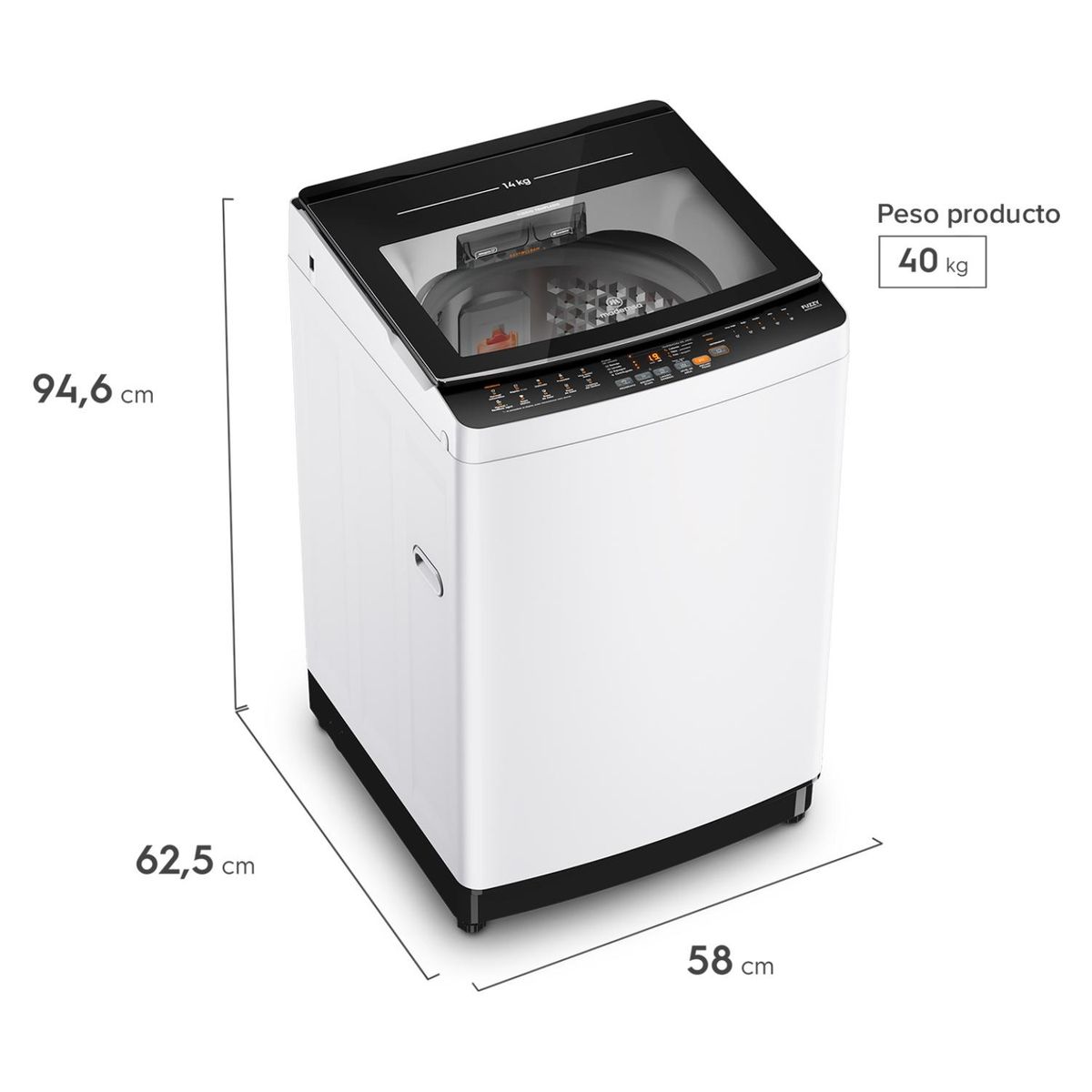 MADEMSA - Lavadora MDWMT14W 14Kg Mademsa