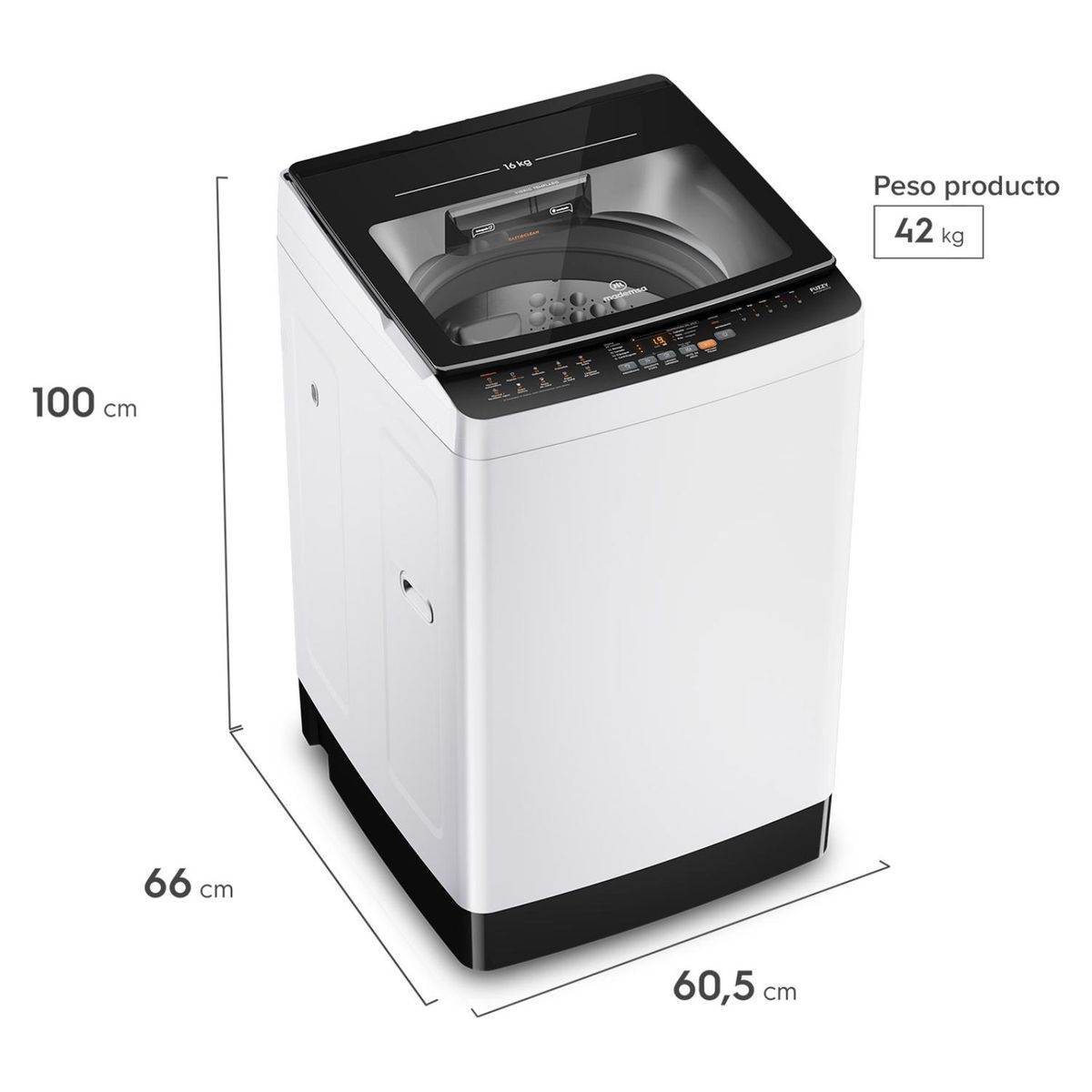 MADEMSA - Lavadora MDWMT16W 16Kg Mademsa