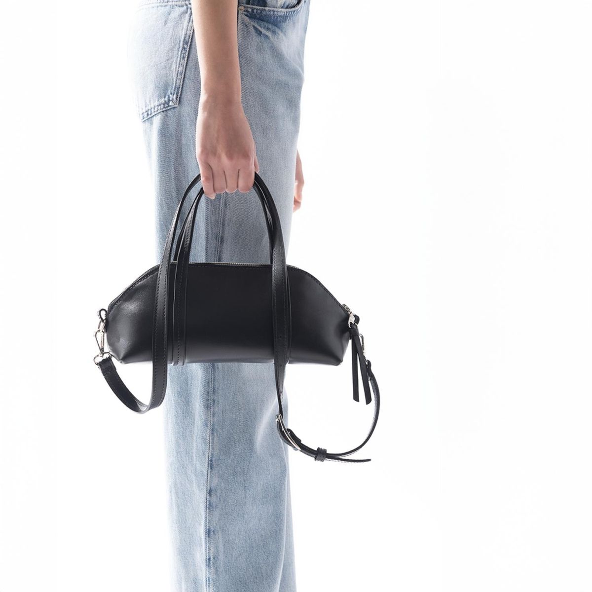 CAROLINA FLORES HANDMADE - Bolso Noelle Negro 100% Cuero Carolina Flores Handmade