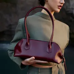 CAROLINA FLORES HANDMADE - Bolso Amelie Guinda 100% Cuero