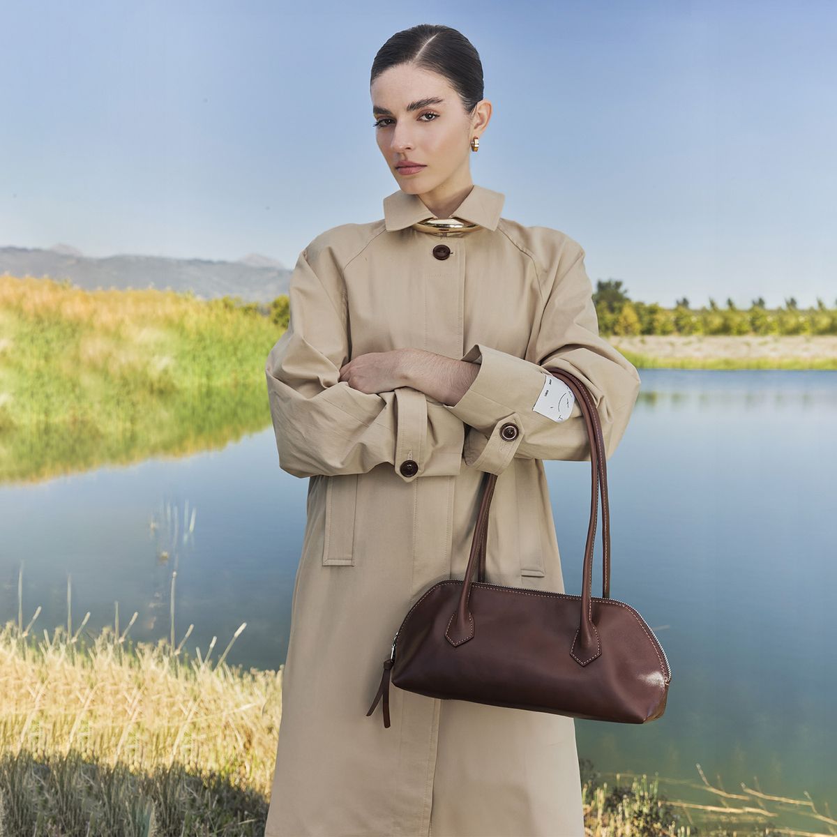 CAROLINA FLORES HANDMADE - Bolso Amelie Agreste Castaño 100% Cuero Carolina Flores Handmade