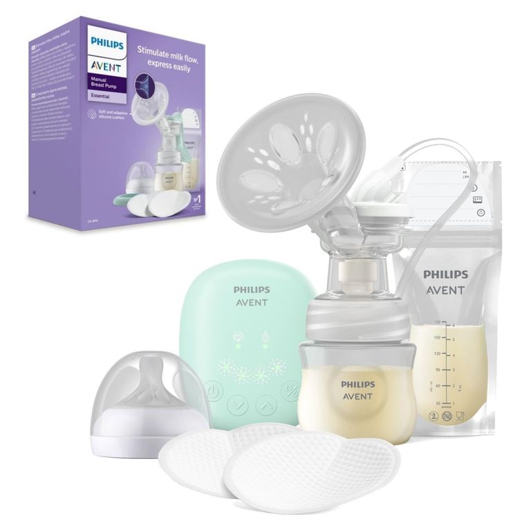 Set Extractor Manual, Mamadera, Bolsa y Protectores Avent SCD417/20