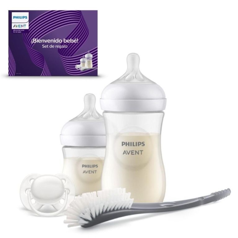Set de Regalo 2 Mamaderas Natural, Chupete y Cepillo Avent SCD838/09