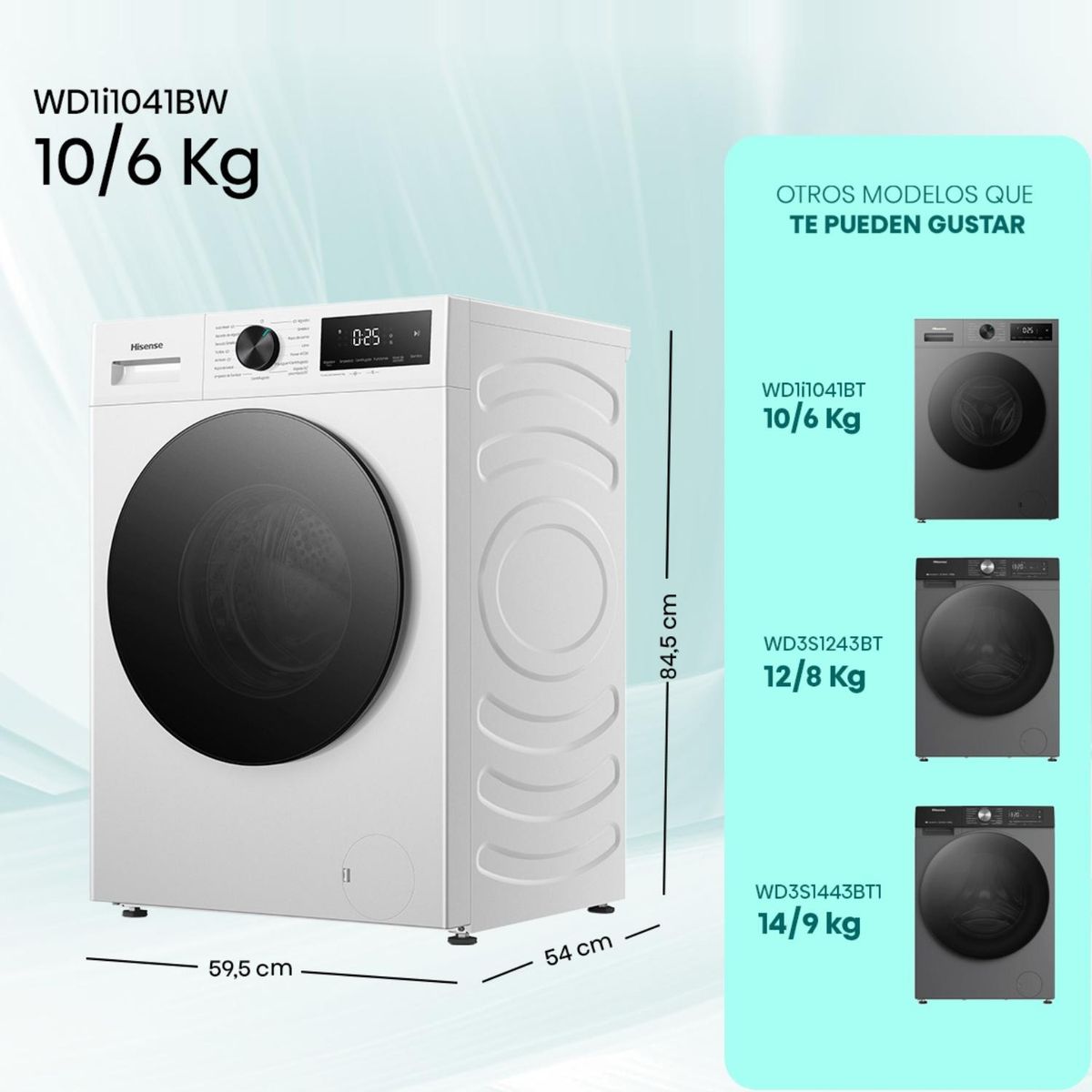HISENSE - Lavadora Secadora WD1I1041BW 10 Kg / 6 Hisense