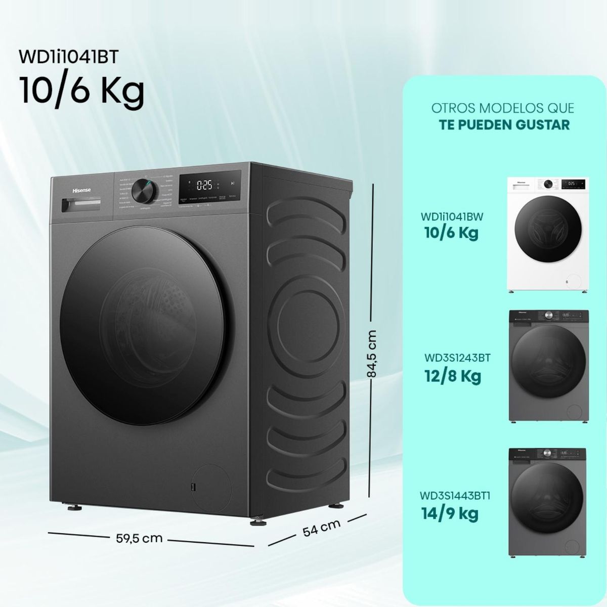 HISENSE - Lavadora Secadora 10 Kg / 6 Kg WD1I1041 Hisense