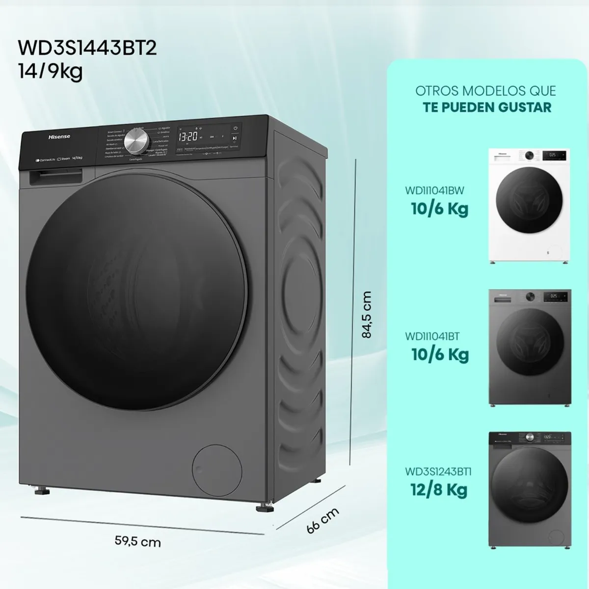HISENSE - Lavadora Secadora WD3S1443BT2 14 Kg / 9 Hisense