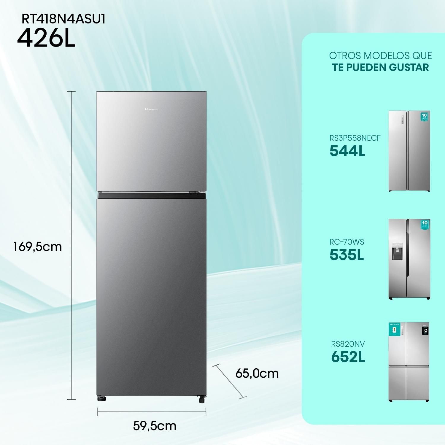HISENSE Refrigerador Single Door 326 Litros No Frost RT418N4ASU1
