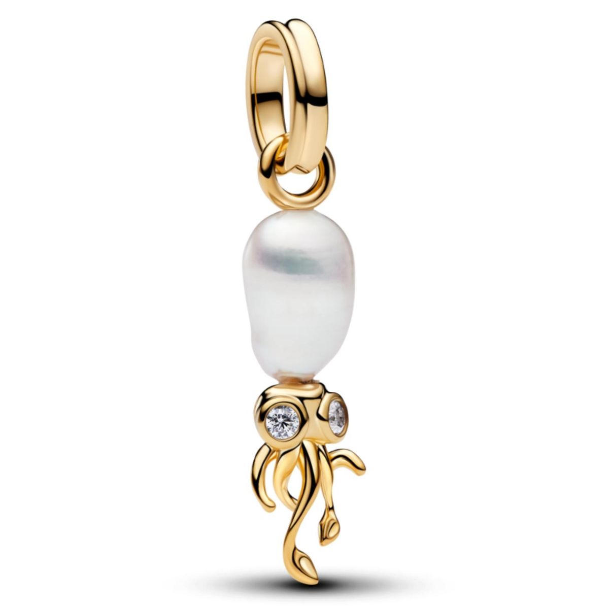 PANDORA - Charm Colgante Calamar De Perla Barroca Cultivada De Agua Dulce Tratada Pandora