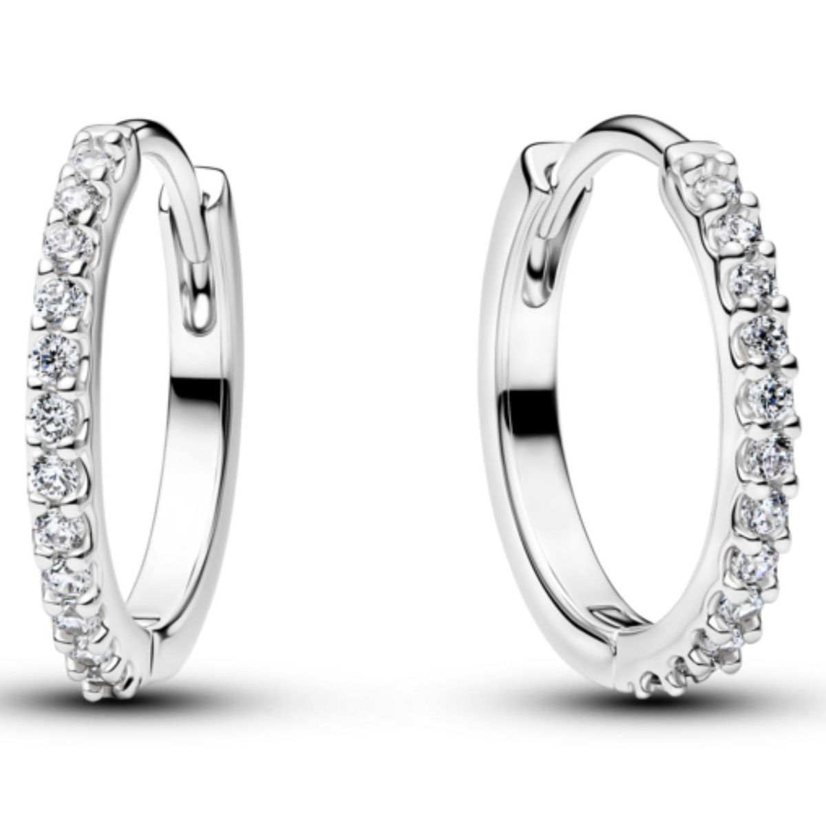 PANDORA - Aretes De Aro Mini Onda Resplandeciente Plateados Pandora