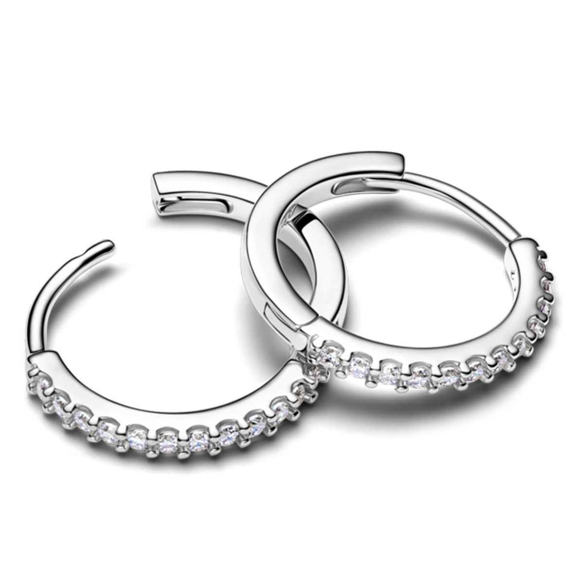PANDORA - Aretes De Aro Mini Onda Resplandeciente Plateados Pandora