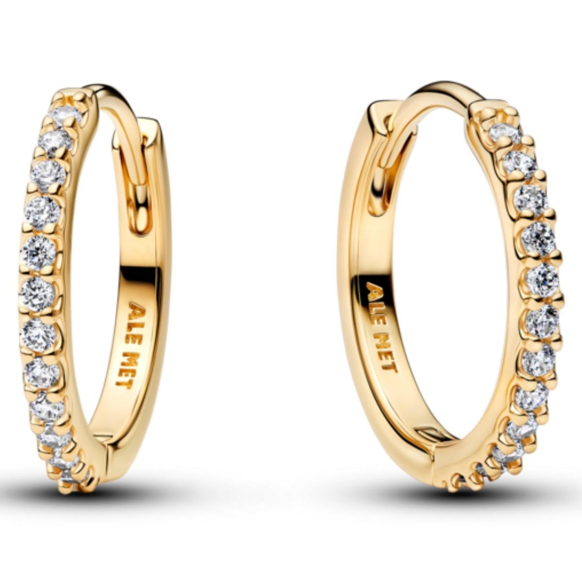 PANDORA - Aretes De Aro Mini Onda Resplandeciente Dorados Pandora
