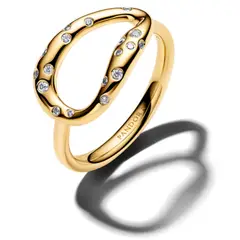 PANDORA - Anillo De Impacto De Forma Orgánica Engastado Con Piedras