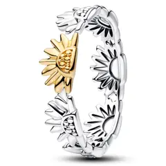 PANDORA - Anillo Girasol En Banda De Dos Tonos