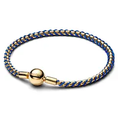 PANDORA - Brazalete De Cadena Tipo Caja De Cordón Azul